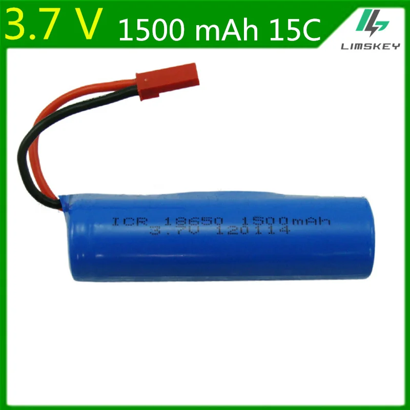 3,7 V 1500mAH цилиндрическая батарея для вертолета с дистанционным управлением 3,7 Lipo 3,7 V 1500mAH 18650 1500mah 15C JST plug