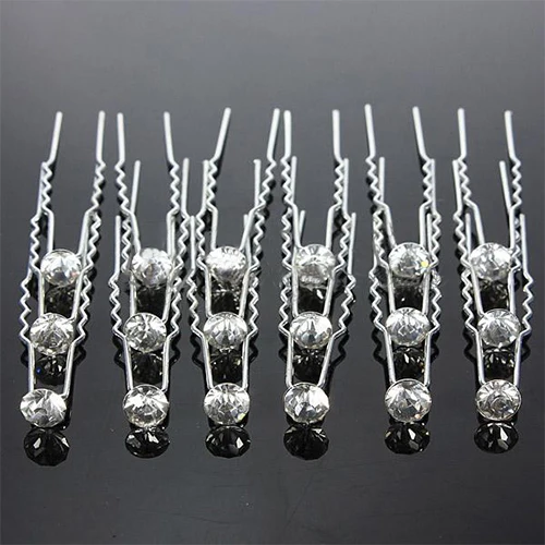 Hot 20Pcs Sliver Wedding Party Bridal Crystal Rhinestone Diamante Clips Hairpin for Hair Style 5VTV 7F13