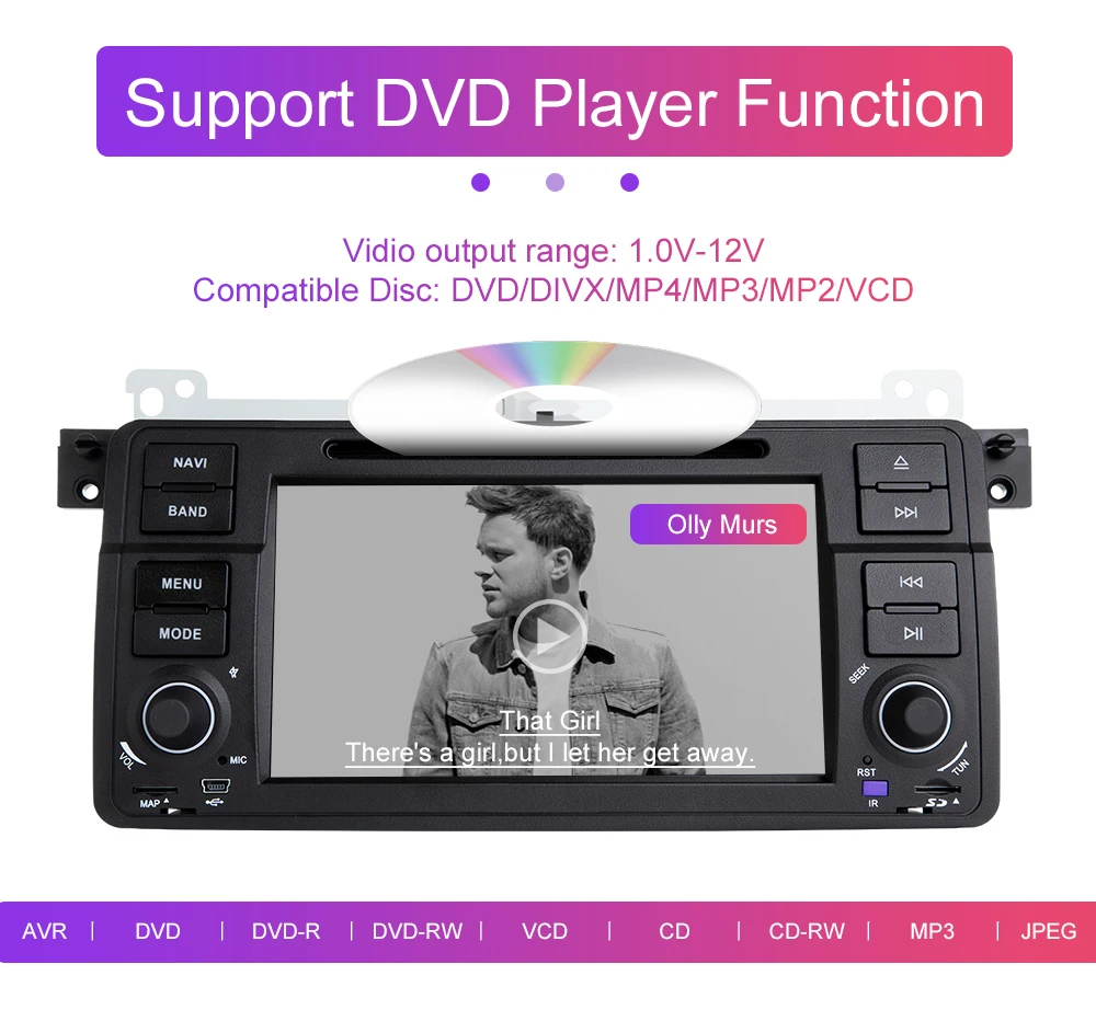 Perfect Xonrich 1 Din Android 9.0 Car DVD Player For BMW E46 M3 Rover 75 Coupe Navigation Radio GPS Multimedia 318/320/325/330/335 Audio 14