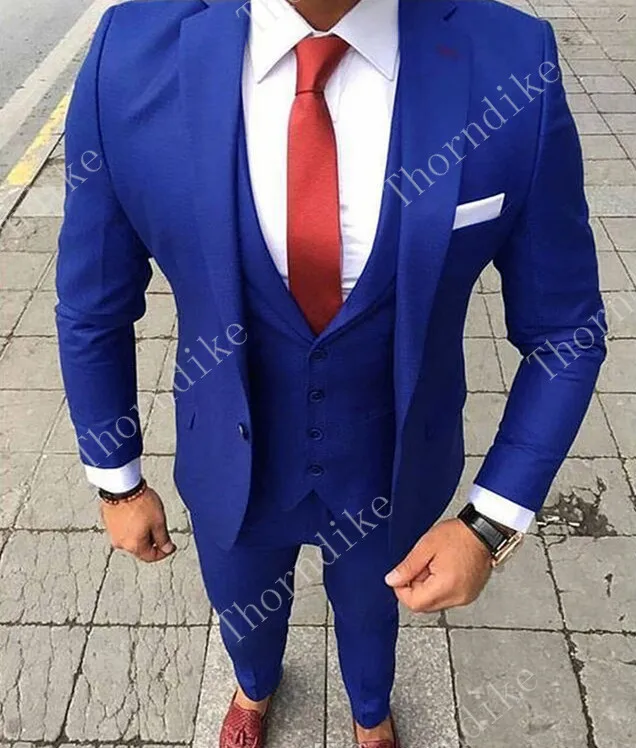 fashionable-groom-tuxedos-one-button-blue
