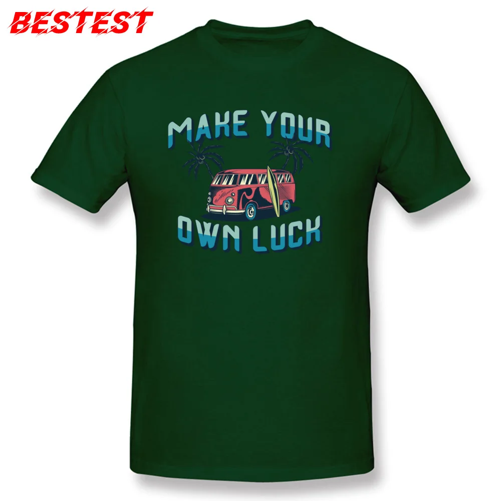 Cotton Fabric Men Short Sleeve Make Your Own Luck T-Shirt 3D Printed Tops & Tees New Design Simple Style Round Collar Tee-Shirts Make Your Own Luck dark