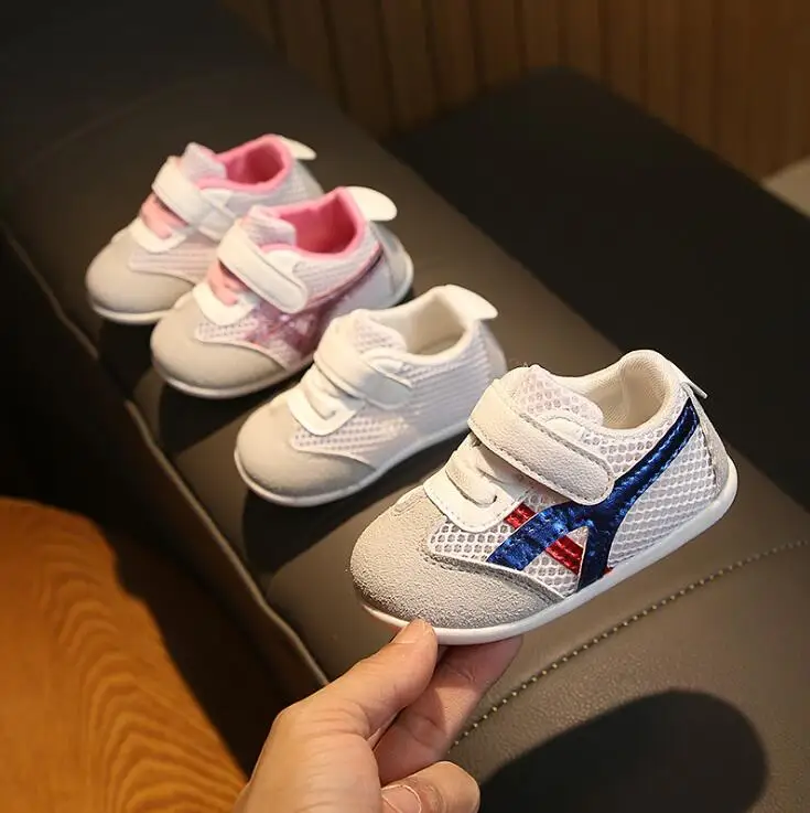 

summer Baby girls boys Casual sport Shoes pachwork Mesh Toddler shoes Breathable shoes pink blue 15-19 210 TX09