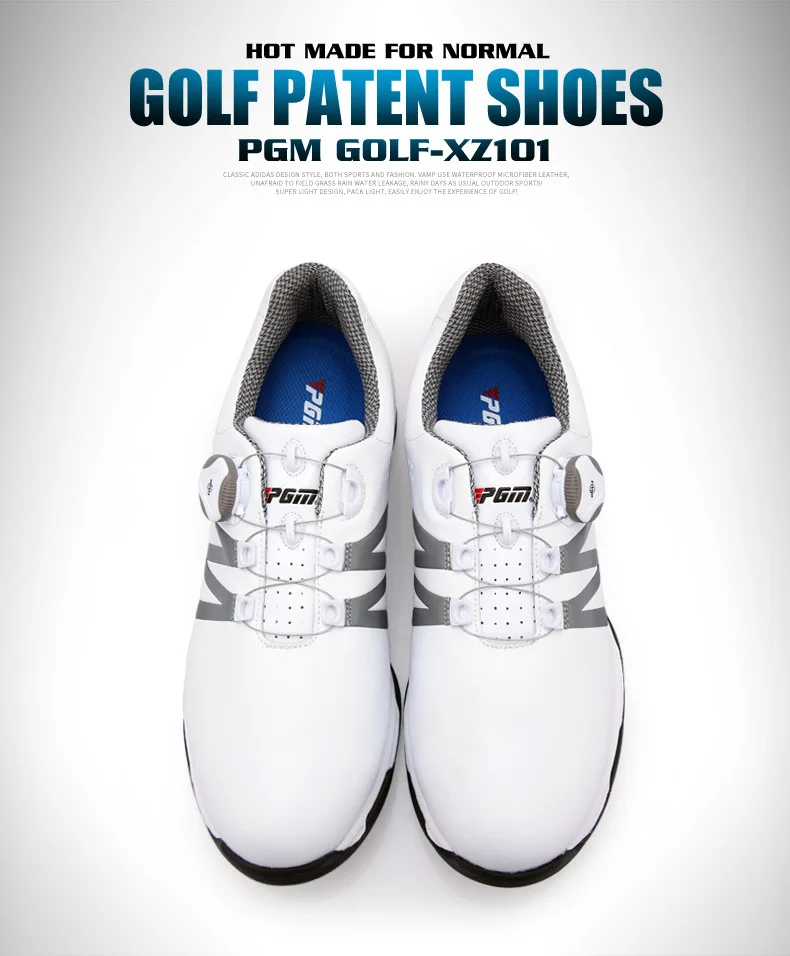 PGM Мужская обувь для гольфа Супер Кожаная Спортивная Обувь Водонепроницаемая дышащая нескользящая обувь для мужчин размер EUR 39-45