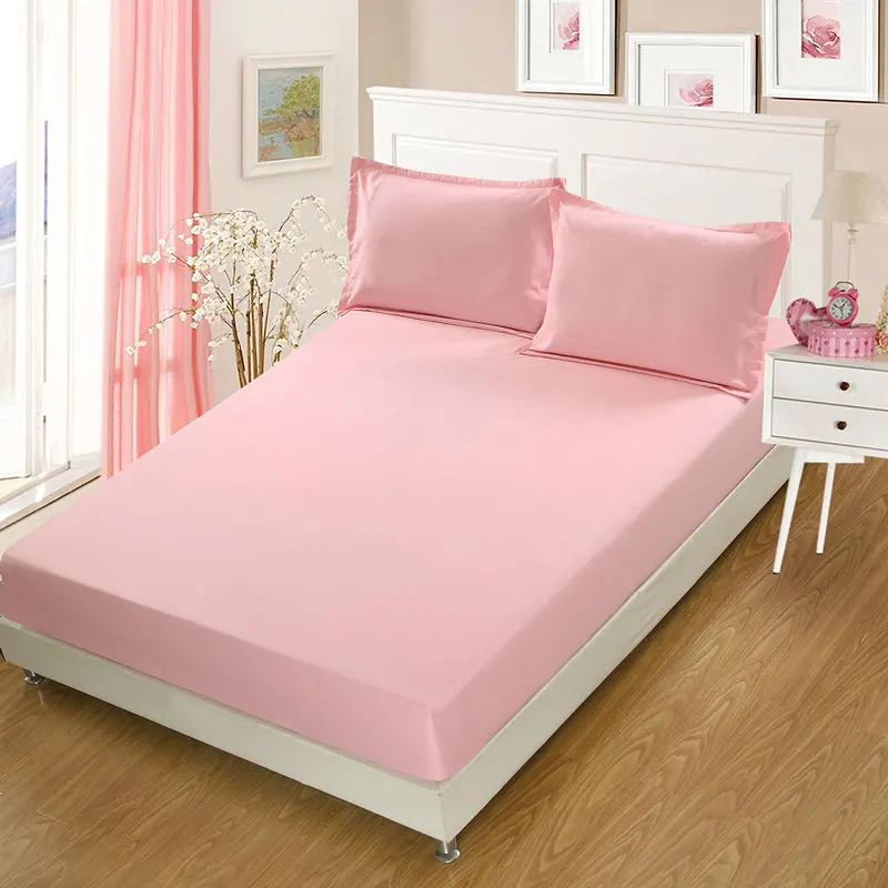 

Fitted sheet Pure color Skin friendly cotton multi size optional Bed Sheet Mattress Covers Quality assurance Bedspread ST001