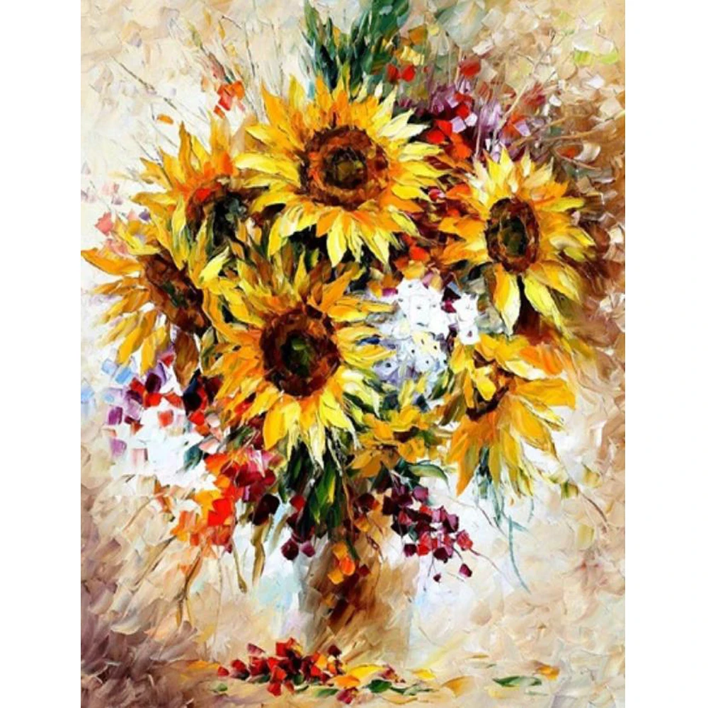 

BAISITE DIY Framed Oil Painting By Numbers Flowers Pictures Canvas Painting For Living Room Wall Art Home Decor C006