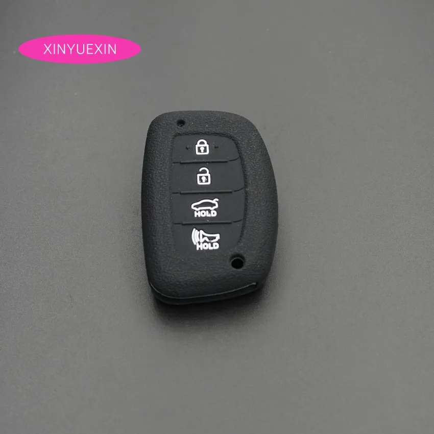 Xinyuexin силиконовый чехол для автомобильного ключа FOB 4 кнопки Hyundai TUCSON I40 IX35 I45 ELANTRA