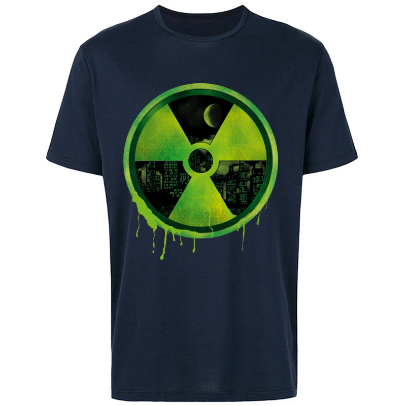 Radioactive T-shirts Plain Short Sleeve Design 100% Cotton O-Neck Man Tops Tees Design Tops Tees Summer/Fall Drop Shipping Radioactive navy