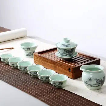 

Chinese Traditions Gai Wan Tea Set Bone China Tea Sets Dehua Gaiwan Teaware Sets Porcelain Pot Set For Travel Beautiful Kettle