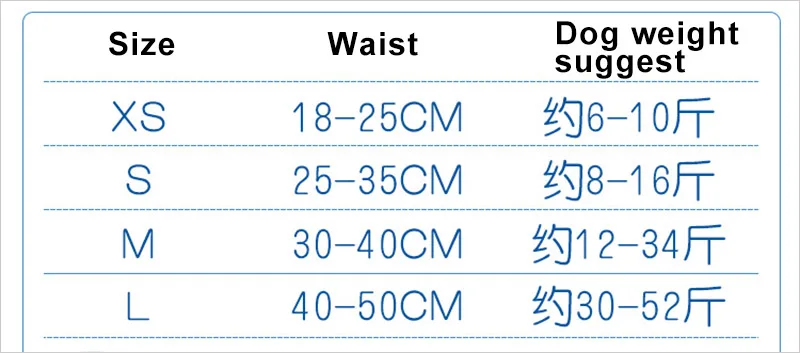 Size chart