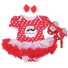 Newborn Baby girl clothes Cotton Christmas gifts Romper dress/Bebes Coveralls for newborns Jumpsuits+Toddler shoes+headband