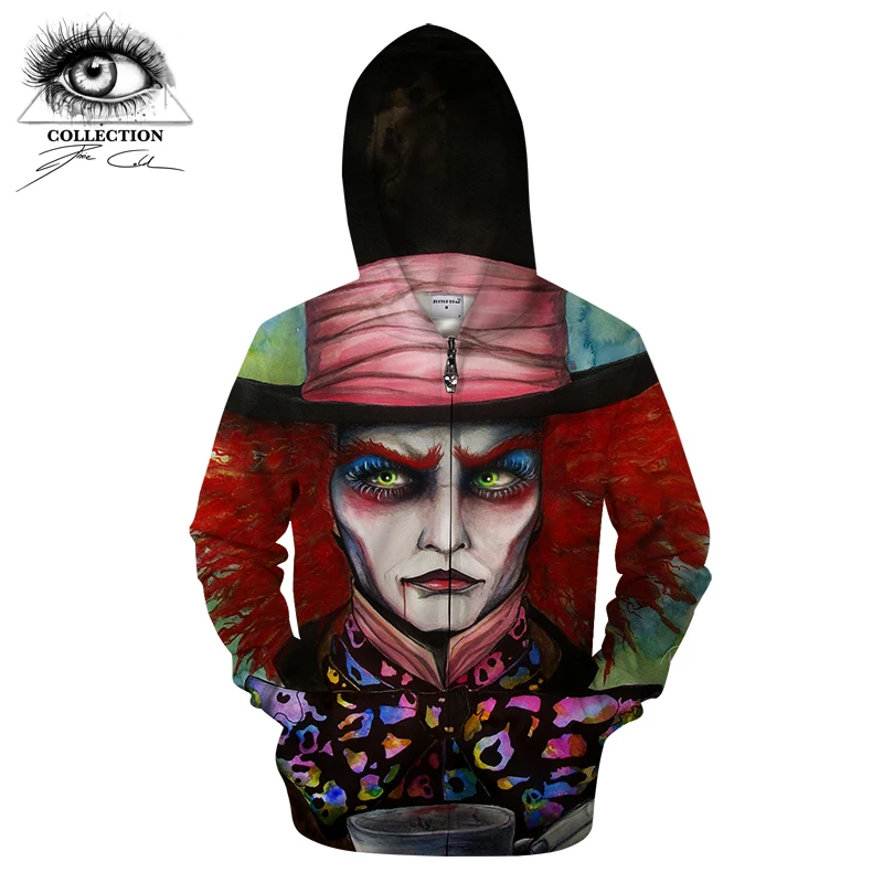 Мужская толстовка с капюшоном Mad Hatter by стать холодным искусством Забавные 3D