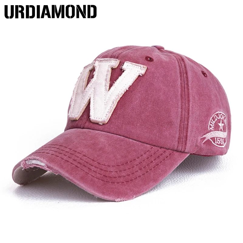  Snapback Hats Autumn Letter W Men Women Baseball Cap Washed Denim Summer Golf Sunblock Beisbol Casquette Hockey Caps 6 Colors