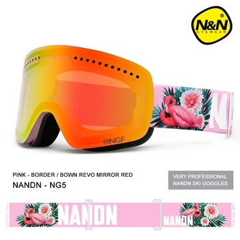 NANDN ski goggles double layers UV400 anti-fog big ski mask glasses skiing men women snow snowboard goggles NG5 nandn snow ski goggles men women double lens uv400 anti fog skiing eyewear snow glasses adult skiing snowboard goggles