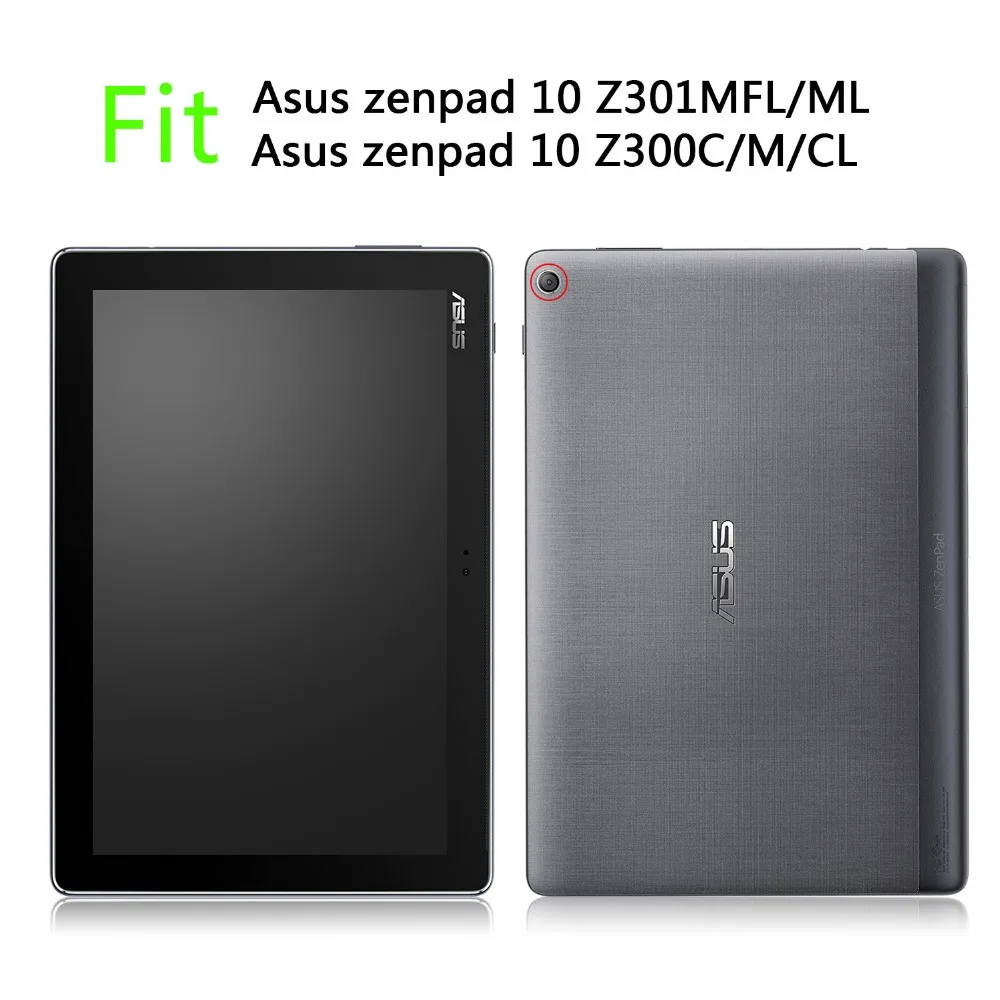 Чехол для планшета ASUS Zenpad 10 Z301MFL, чехол для планшета ASUS Zenpad 10 Z300C/M/L, кожаный чехол с Откидывающейся Крышкой и принтом, тонкий чехол+ стилус