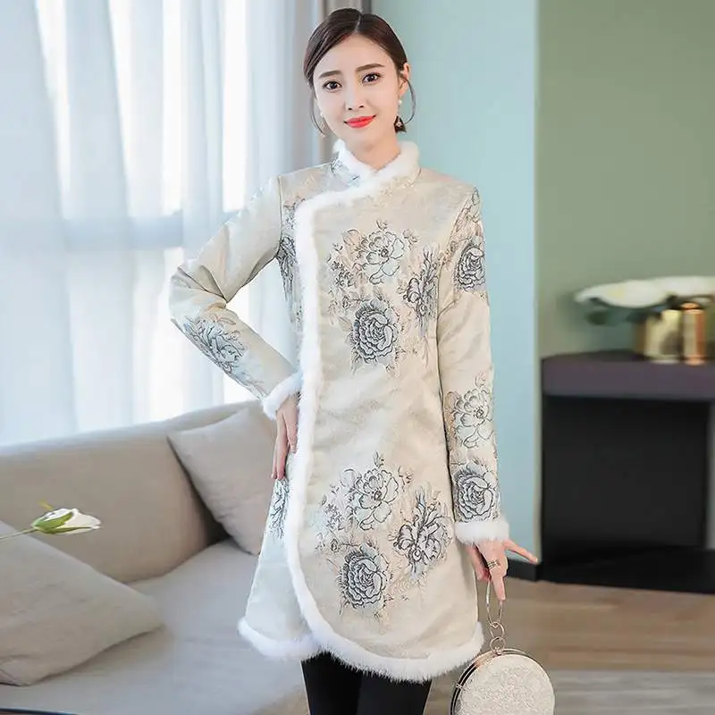 Женское платье Осень зима новинка ретро китайский стиль Cheongsam 2020 модное новое с