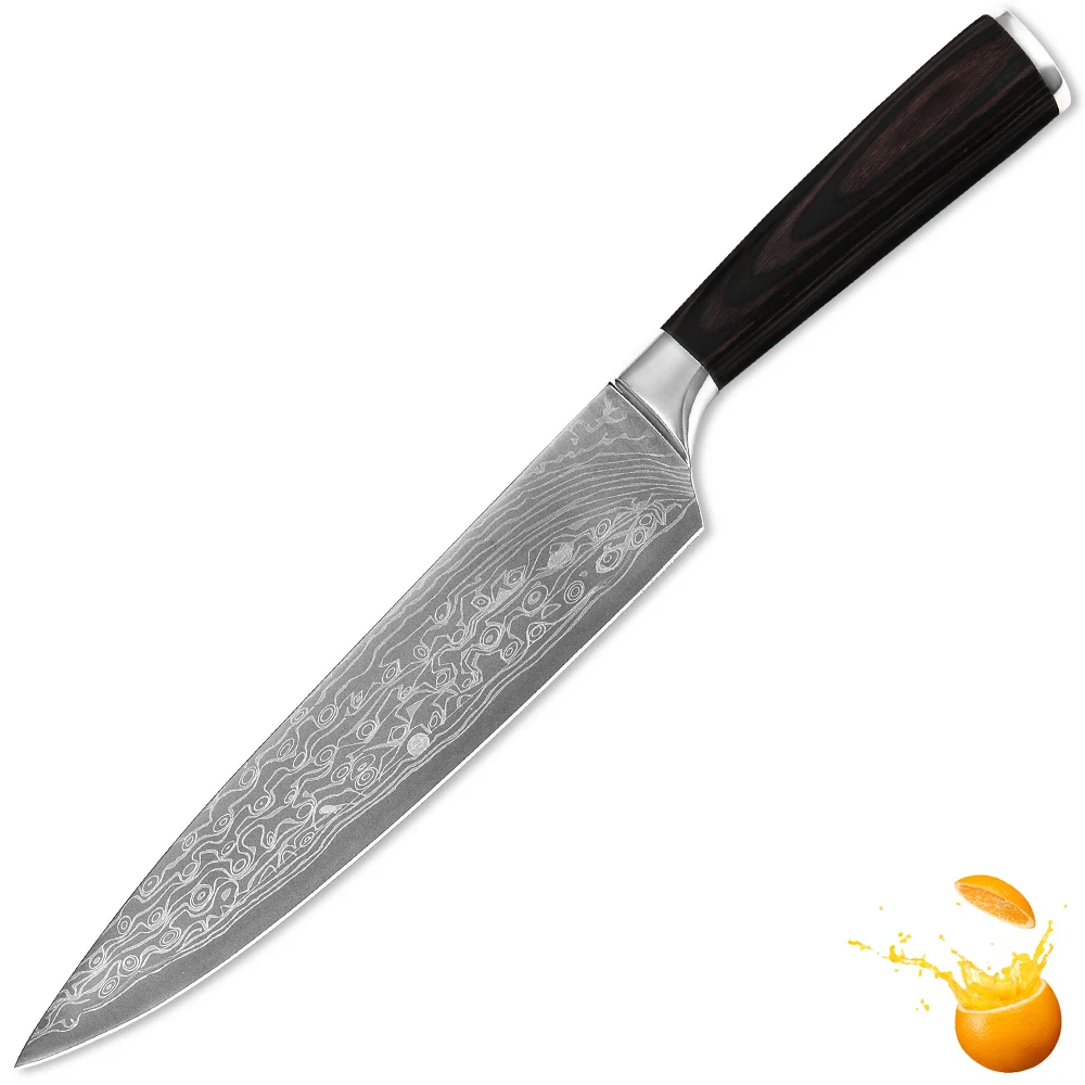 XYJ 7Cr17 stainless steel kitchen knife 8inch chef knife color wood