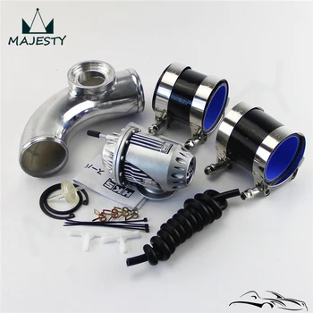 

SQV Blow Off Valve BOV IV 4+2.25''57mm 90 degree Flange Pipe+silicon Hose kit BLACK
