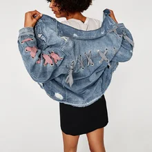 Дамы Демисезонный деним Повседневное пальто Для женщин с длинным рукавом отложным воротником Куртка с воротником Винтаж модные на шнуровке верхняя одежда оверсайз Z303