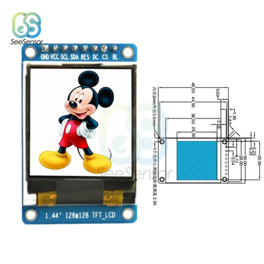 1,44 дюймов 1,4" 128x128 128*128 65K SPI полноцветный TFT ЖК-дисплей модуль Плата ЖК-экран SPI IC заменить OLED