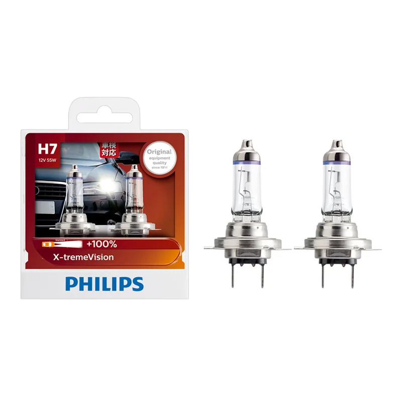 Оригинальные автомобильные лампы Philips H7 12 В 55 Вт PX26d X treme Vision яркие галогенные