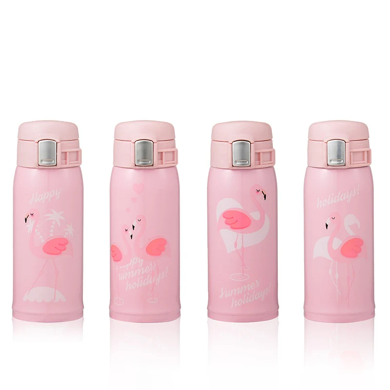 Pink Flamingo Stainless Steel Thermos Mug Thermo Baby Child Feeding Cups Milk Hot Water Bottle