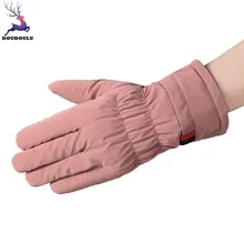 Doudoulu Элегантный Теплый Сенсорный экран Прихватки для мангала зима для Для женщин Водонепроницаемый ветрозащитный нейлон лыжный Прихватки для мангала шерм handschoenen Для женщин# wmew