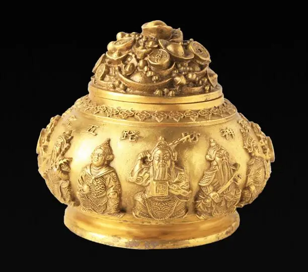 Чистая латунь five god of богатство cornucopia предметы мебели домашний Декор маленький