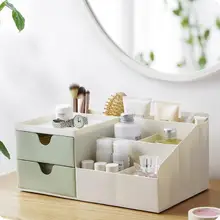 Пластиковая Косметика Коробка для хранения туалетный ящик стола коробка для ювелирных изделий держатель губной помады Настольный дальномер органайзер для макияжа