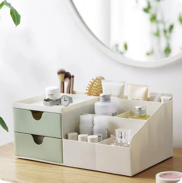 Plastic Cosmetics Storage Box Dressing Table Drawer Jewellery