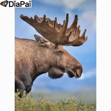 DIAPAI Алмазная картина "Животное Американский Лось" вышивка крестом на заказ фото алмаз, вышивка квадратными круглыми настенный Декор для дома A26218