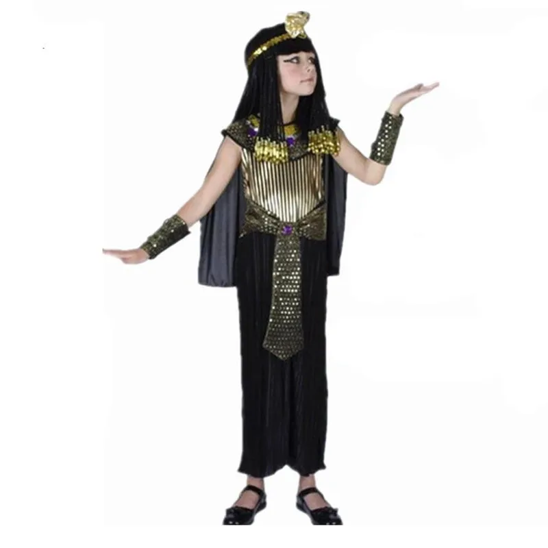 

Egyptian Pharaoh Children Costumes New Cosplay masquerade Halloween childen kid Carnival costume Cleopatra royal