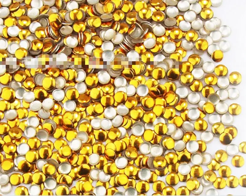 100 шт./упак. круглые металлические Liu ногтя украшения золотистый/серебристый дополнительно 1,5, 2,3 мм