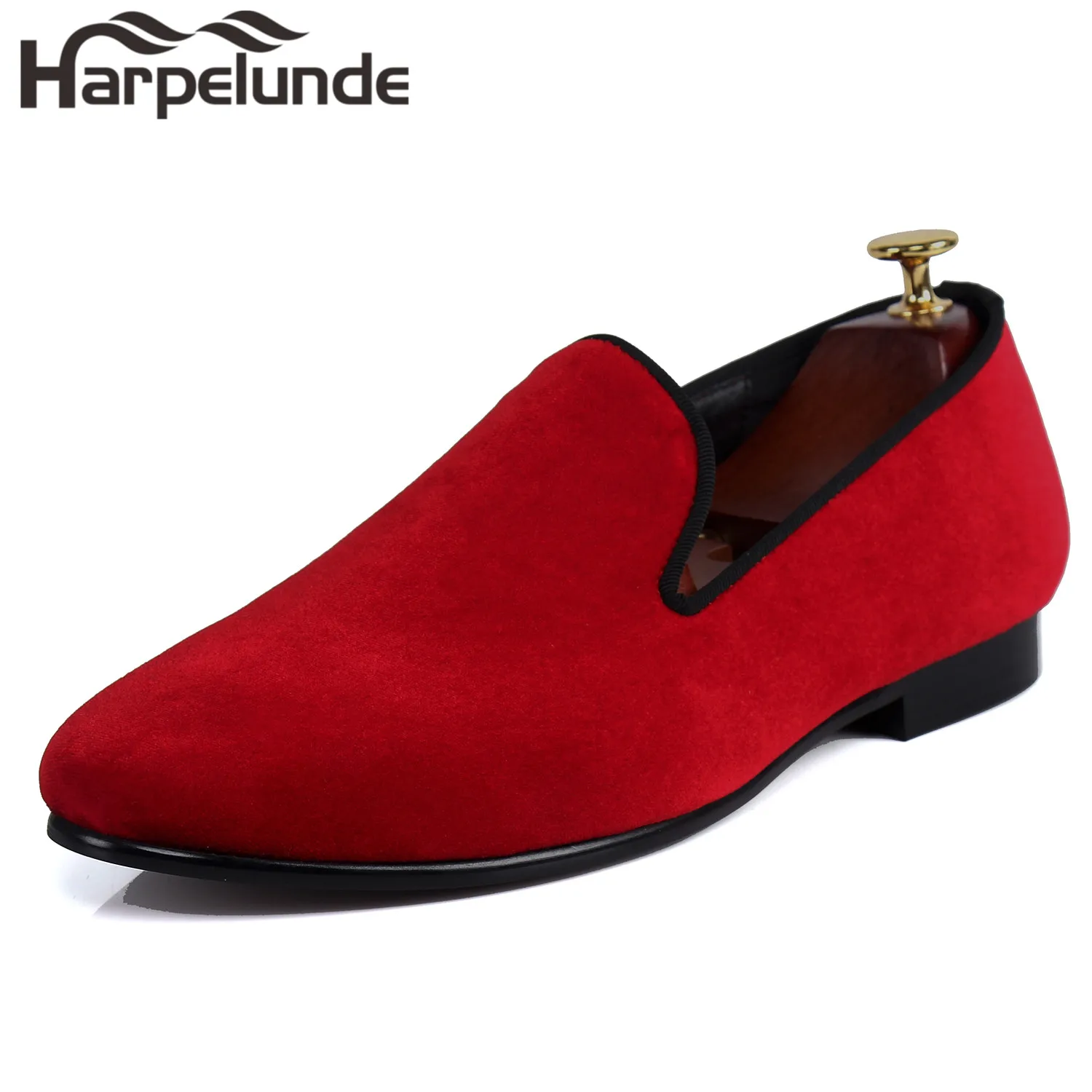 Harpelunde Green Men Velvet Loafer Slippers Plain Wedding Shoes Size 6-14
