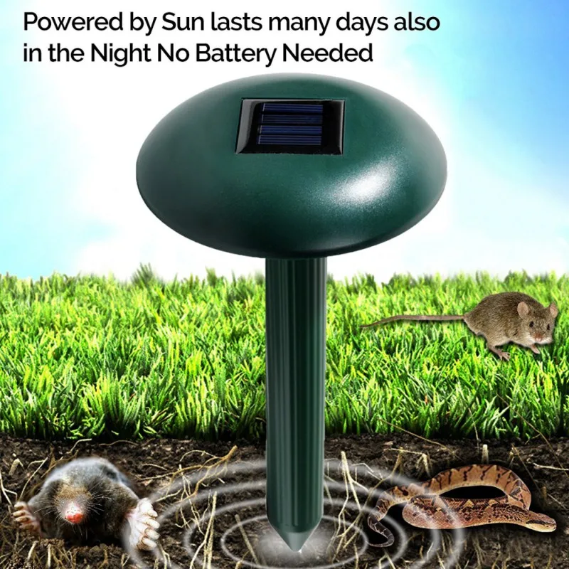 Eco Friendly Solar Power Ultrasonic Garden Pest Rodent Rats Snake Mice