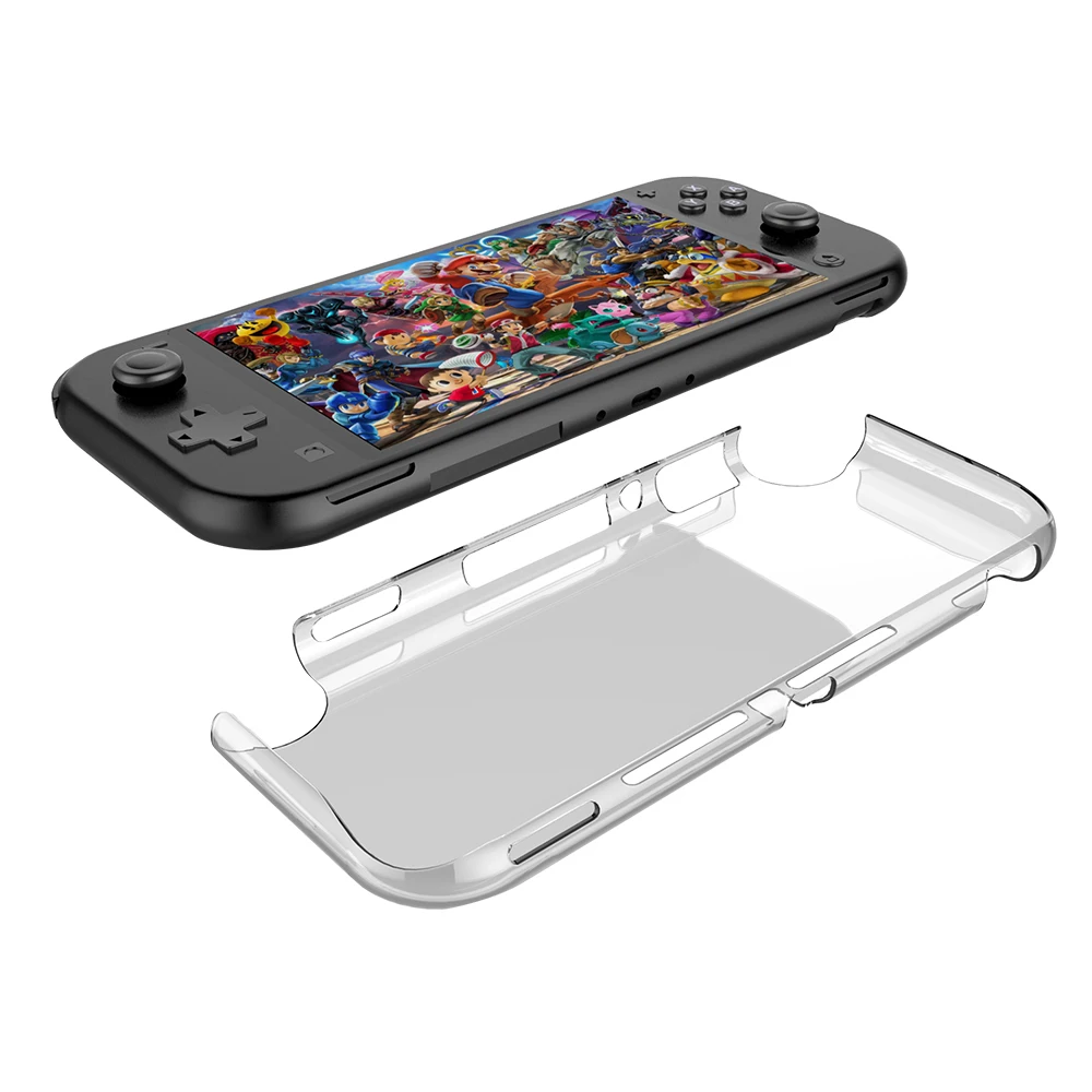 For Nintendo Switch Lite Crystal PC Transparent Case For nintend switch mini Protection Cover shell with Tempered glass