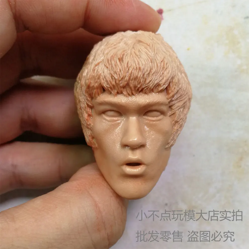 

1/6 scale blank Head Sculpt Bruce Lee angry face Enter the Dragon unpainted