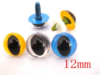 

Free Shipping!!60pcs Mixed colors 12 mm Cat eyes safety eyes plastic eyes animal eyes toy eyes--Each color 20 PCS
