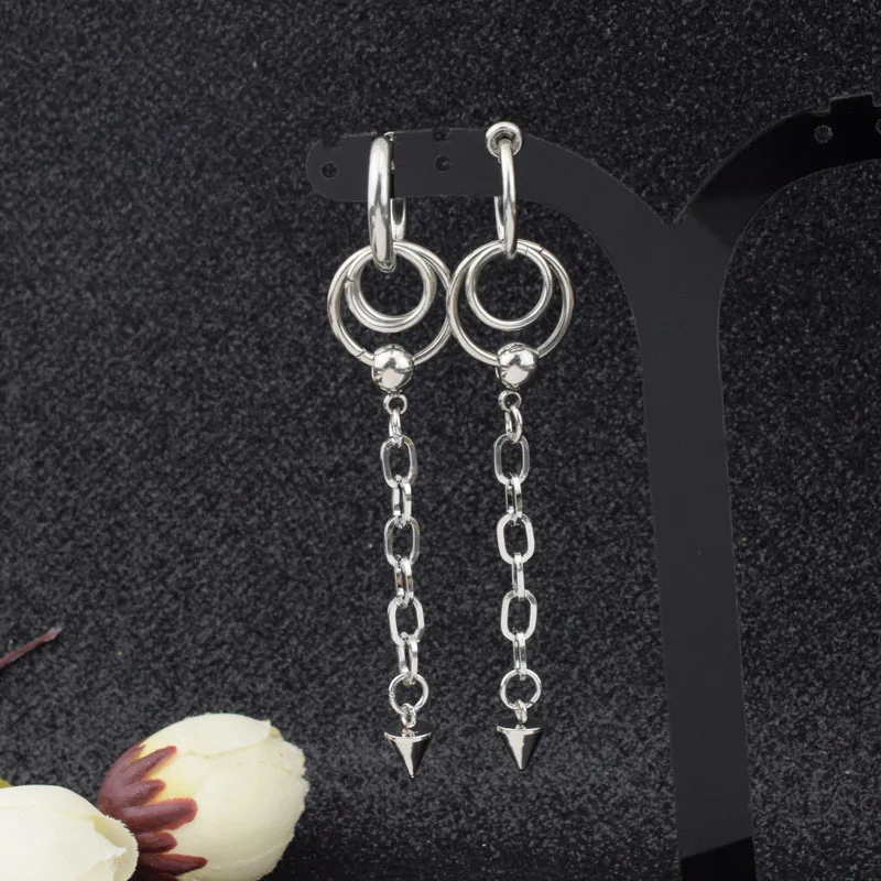 

KPOP DNA Korean Simple Chain Taper Bangtan Boys Album V stainless steel Stud Earrings Jewelry Accessories For Mens And Women