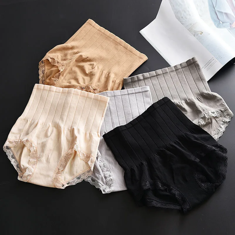 

Women High Rise Panties Seamless Shaping Woman Lace Briefs Pants Body Shaper Seamless Tummy Belly Control Waist Slimming Pants