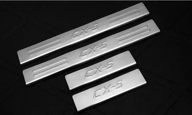 

High quality stainless steel Scuff Plate/Door Sill Protector Sticker Car Styling For 2014-2016 Mazda CX-5