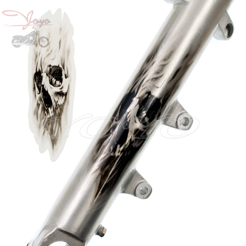 

Transparent Flame Skull Decal Fork Decals Fender Stickers Fairing Graphic For Kawasaki Vulcan Suzuki Intruder V-Strom M109R