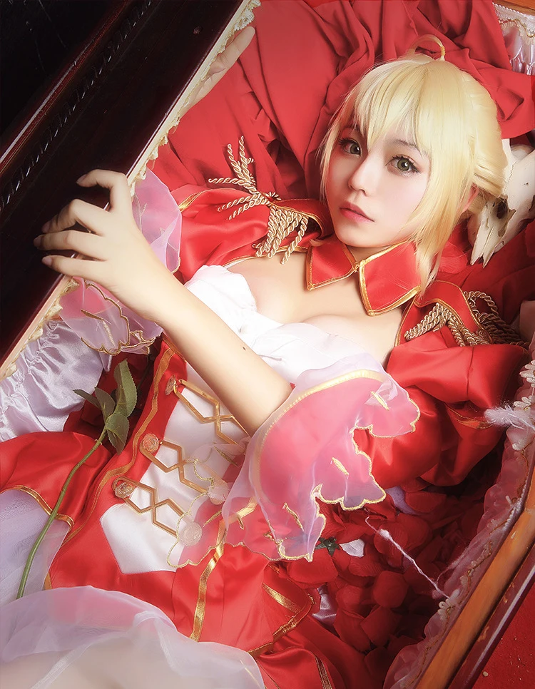 Судьба/Grand заказ saber красное платье Fate/EXTRA Nero карнавальный костюм