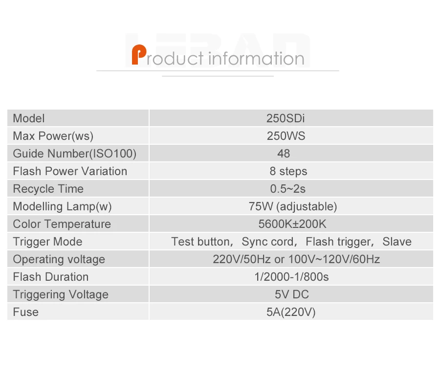 GODOX Smart 250SDI стробоскоп фотовспышка студийный светильник 300 Вт Профессиональная фотовспышка студийная лампа