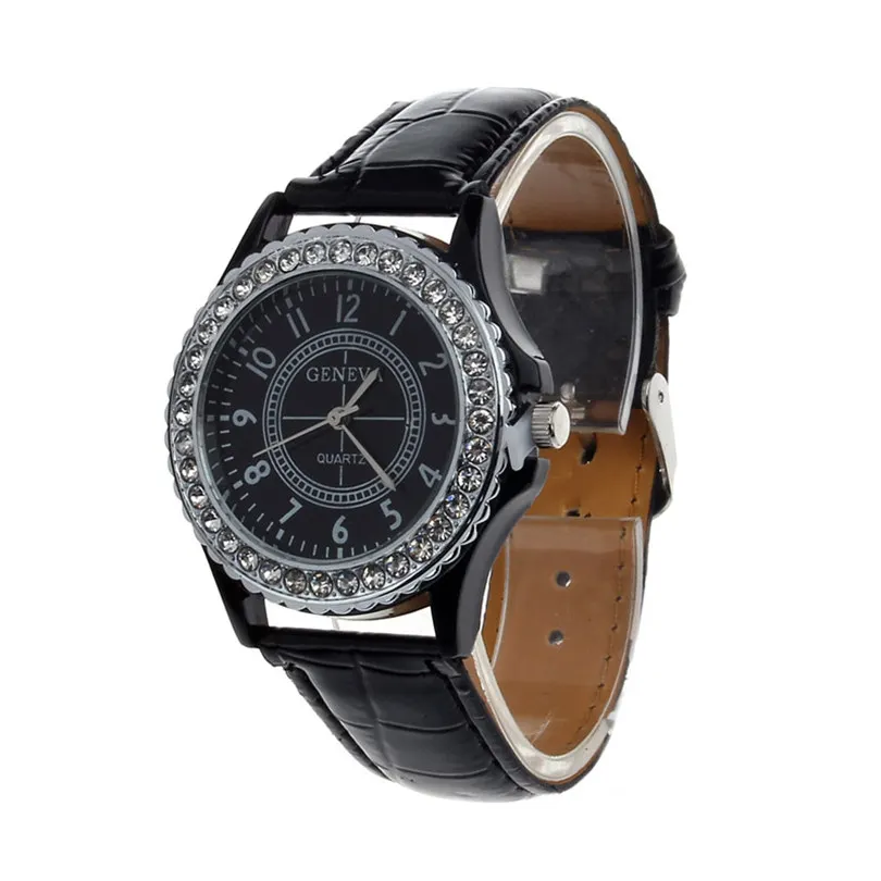 2019 Luxury Men Watch Leather Geneva Crystal Dial Analog Wrist Watch Bracelet Quartz Hour BKStainless Steel #4M14 (6)