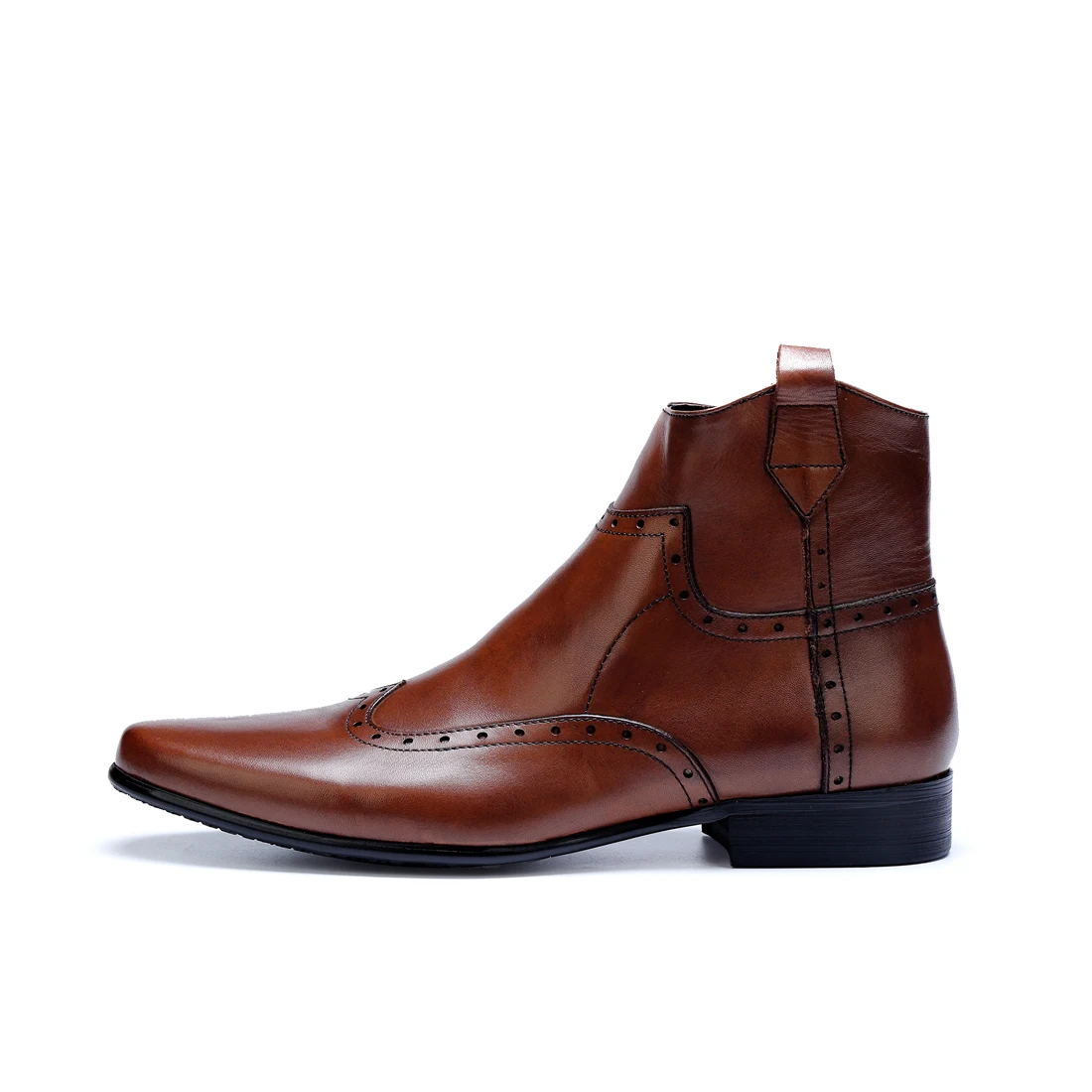 Oxfords Zapatos Negro Genuino Retro marrón Punta Vaquero Cuero Estrecha 2018 De Occidental Chakku Boda Tobillo Nuevo Botas PCZXqw1x1