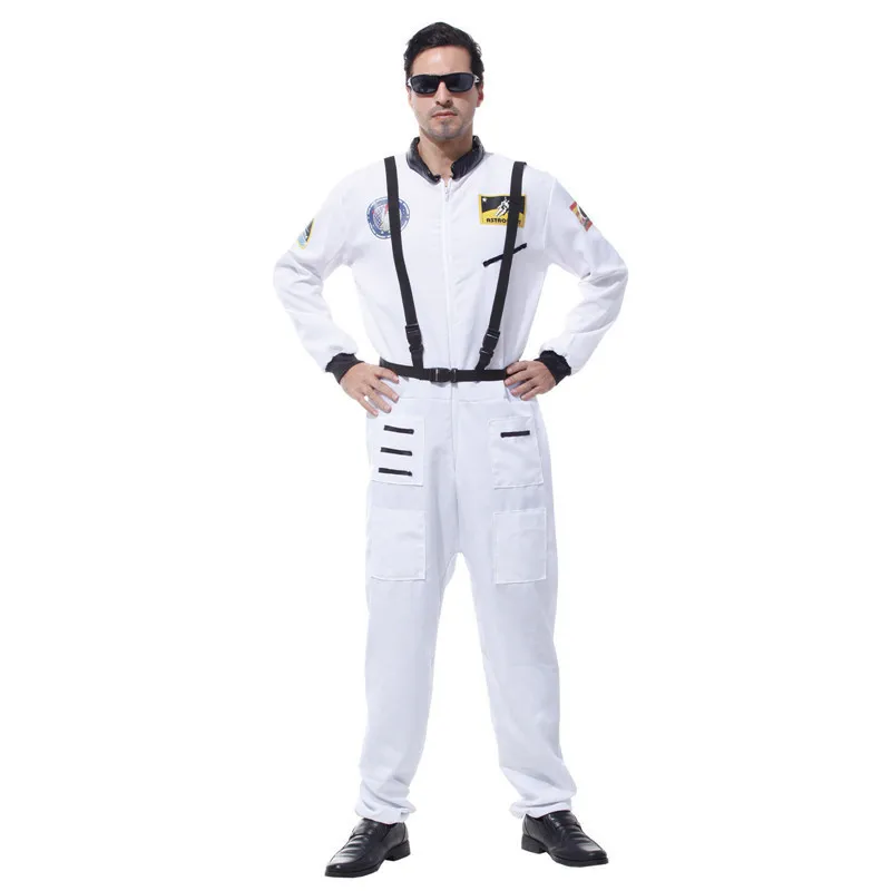 

Christmas Carnival Halloween Costumes for Men Adult Masquerade Party Fancy Cosplay White Astronaut Spacesuit Space Suit Costume