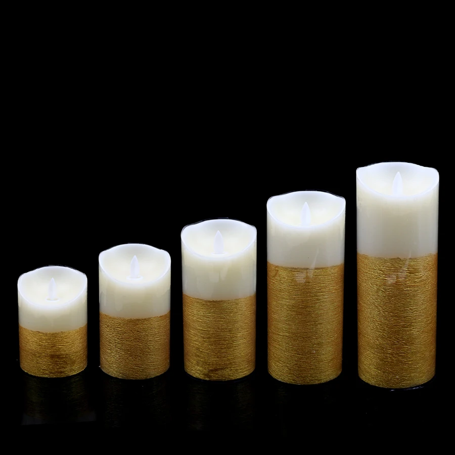 Золотой/серебристый корпус светодиодный Свечи Фонари моделирование пламенем мигающие лампы в форме свечи лампы для свадьбы вечерние украшения