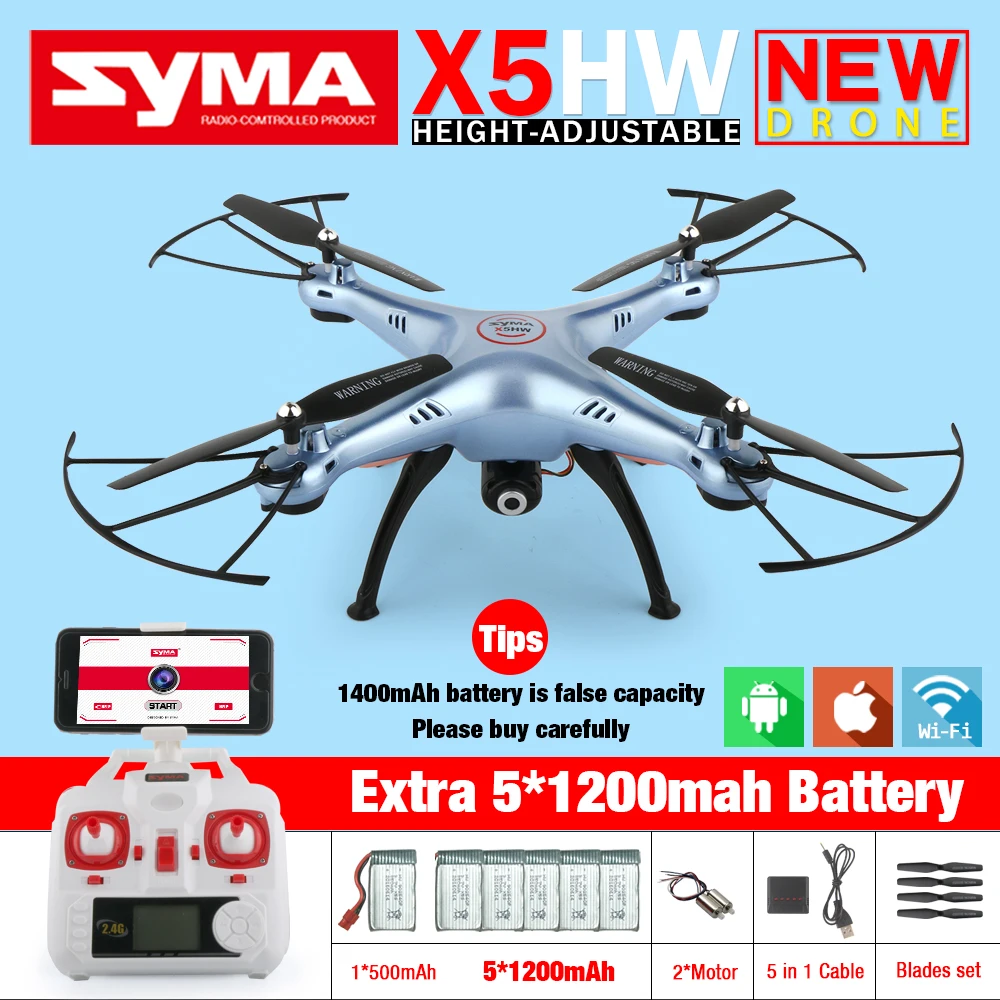 Syma X5HW FPV RC Quadcopter Drone with WIFI Camera HD 2 4G 6 Axis VS Syma