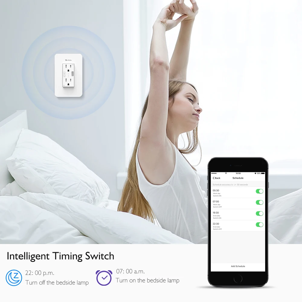 EMylo Wifi умный выключатель таймера с планкой голосовое управление защита от