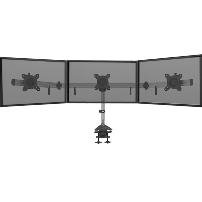 Алюминиевый сплав Настольный зажим/втулка тройной дисплей монитор держатель кронштейн полное движение три экрана монитор крепление